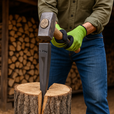 KLIN DO ROZŁUPYWANIA ŁUPANIA DREWNA DRZEWA OPAŁU STALOWY KOŁEK 1,35 KG