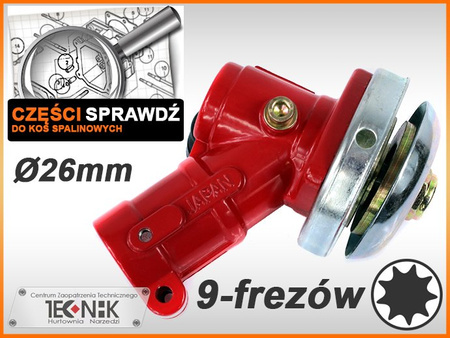 PRZEKŁADNIA KĄTOWA GŁOWICA KOSY SPAL 9 frezów 26mm
