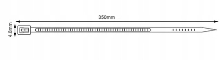 OPASKI ZACISKOWE KABLOWE TRYTKI TRYTYTKI UV CZARNE 4,8x350 100szt.