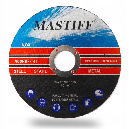 TARCZA CIĘCIA METALU inox 125 x 1,0 x 22,2 MASTIFF