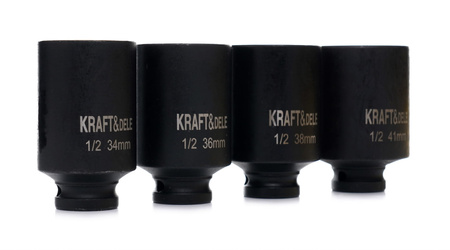 Nasadki udarowe 1/2" 12-kątne 34 36 38 41 mm komplet 4 szt CrMo