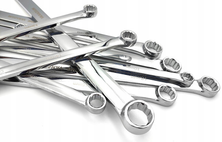 KLUCZE OCZKOWE PROSTE DŁUGIE Z GRZECHOTKĄ 8 - 19 mm 10 szt DO NAPINACZY