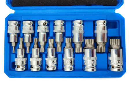 ZESTAW KLUCZY WPUSTOWYCH NASADKI SPLINE M4-M20, 1/2", 12 szt.