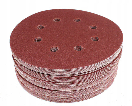 KRĄŻKI ŚCIERNE PAPIER Z 8 OTWORAMI RZEP 125 gr 220