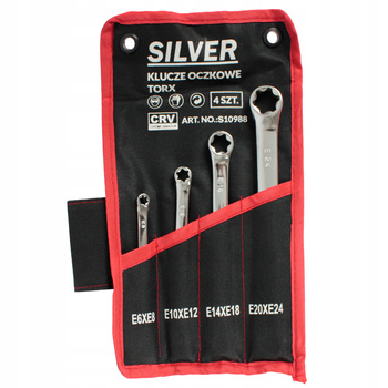 KLUCZE OCZKOWE e TORX 4 ZESTAW KLUCZY E6-E24