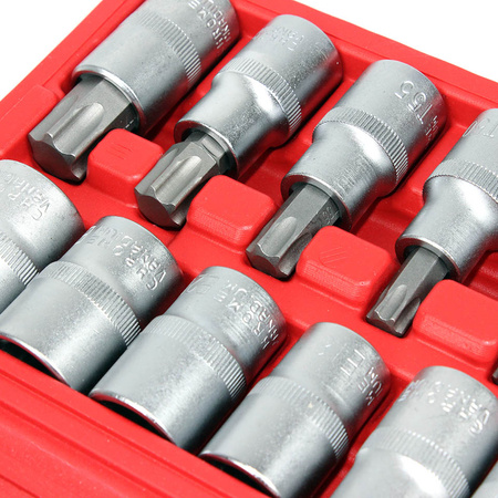 KLUCZE NASADOWE TORX NASADKI I BITY 17 SZT 1/2''