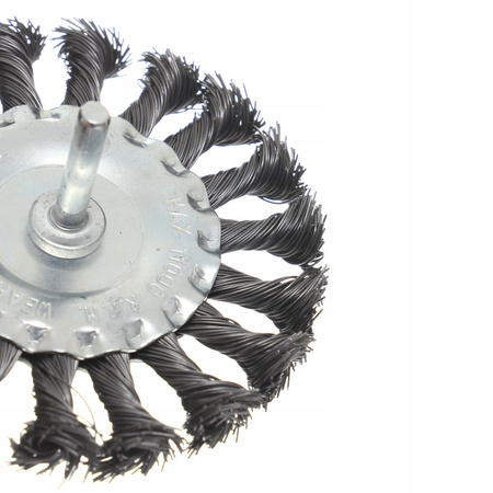 SZCZOTKA TARCZOWA PLECIONA Z TRZPIENIEM M6 100mm