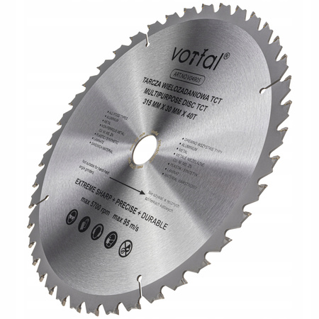 TARCZA TNĄCA PIŁA WIELOZADANIOWA TCT 315X30X40T DO KOMPOZYTU DREWNA METALU
