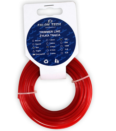 ŻYŁKA TNĄCA DO KOSY GWIAZDKA 2,4/ 2,7 mm X 15 m