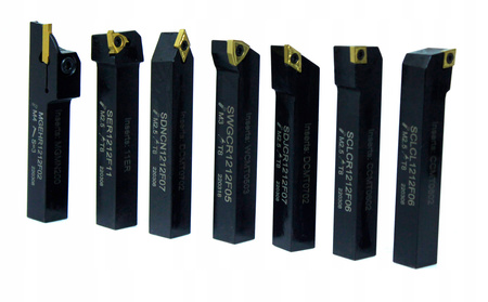 NOŻE TOKARSKIE Z WYMIENNĄ PŁYTKĄ 7 szt. 12x12