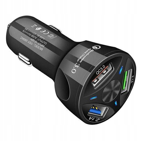 Ładowarka samochodowa QUICK CHARGE 3 porty USB LED