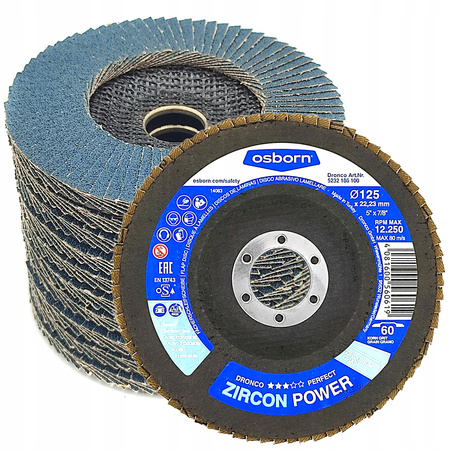 OSBORN ZIRCON POWER TARCZA LISTKOWA LAMELKOWA CYRKONOWA INOX 125mm GR60