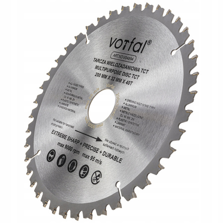 TARCZA TNĄCA PIŁA WIELOZADANIOWA TCT 200X32X40T DO KOMPOZYTU DREWNA METALU