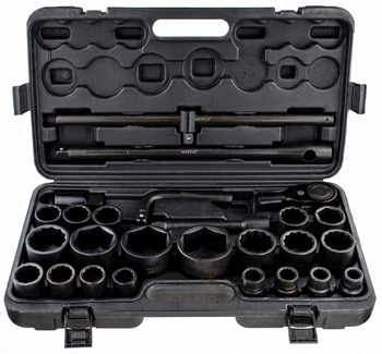 ZESTAW KLUCZE NASADOWE NASADKI UDAROWE 3/4" 1" 26EL TIR 17-65mm PRZEDŁUŻKI
