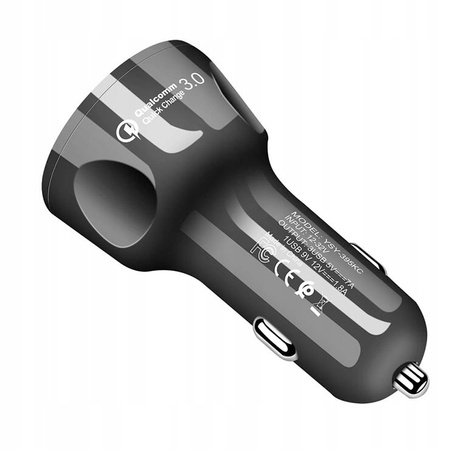 Ładowarka samochodowa QUICK CHARGE 3 porty USB LED