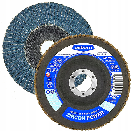 OSBORN ZIRCON POWER TARCZA LISTKOWA LAMELKOWA CYRKONOWA INOX 125mm GR60