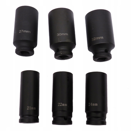 ZESTAW NASADEK NASADKI UDAROWE 1/2" 8-32 mm 35 szt. DŁUGIE KRÓTKIE WALIZKA