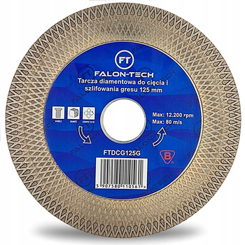 TARCZA DIAMENTOWA DO CIĘCIA SZLIFOWANIA GRESU PŁYTEK GLAZURY 125mm