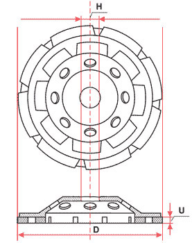 TARCZA DIAMENT GARNKOWA 125/22 SEGMENT SZLIFOWANIA