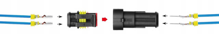 ZŁĄCZA ELEKTRYCZNE Superseal HERMETYCZNE WTYCZKI 1-6 PIN ZESTAW 622szt.