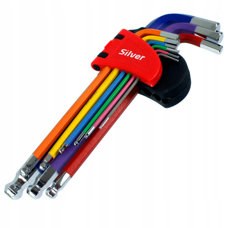 ZESTAW KLUCZY KLUCZE IMBUSOWE HEX Z KULKĄ 1,5-10mm