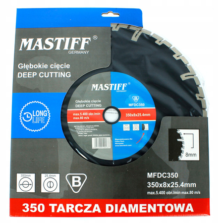 TARCZA DIAMENTOWA 350 mm SEGMENT MASTIFF cz