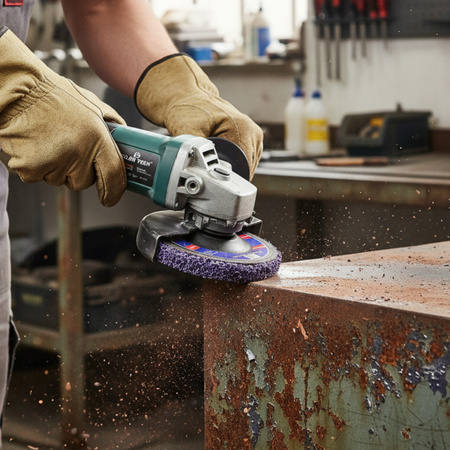 5x WŁOSY MURZYNA TARCZA ŚCIERNA DO USUWANIA RDZY WŁÓKNINA METAL INOX 125mm