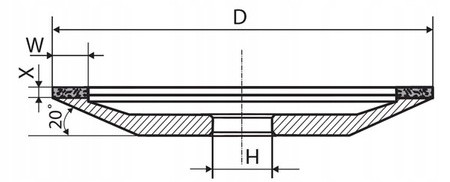 TARCZA DIAMENTOWA DO OSTRZENIA WIDII PIŁ WIDIOWYCH WĘGLIKÓW TCT 125x22,2mm