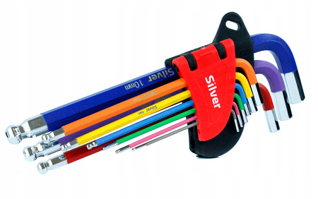 ZESTAW KLUCZY KLUCZE IMBUSOWE HEX Z KULKĄ 1,5-10mm