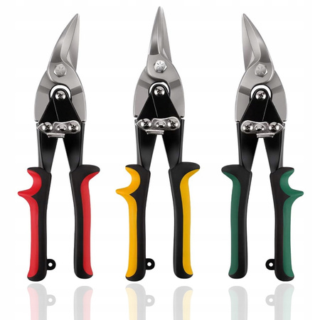 NOŻYCE DO BLACHY LEWE PRAWE PROSTE ZESTAW 3 EL 250