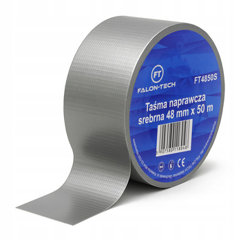TAŚMA NAPRAWCZA SREBRNA ZBROJONA 48mm x 50m WYTRZYMAŁA DUCT TAPE SILVER