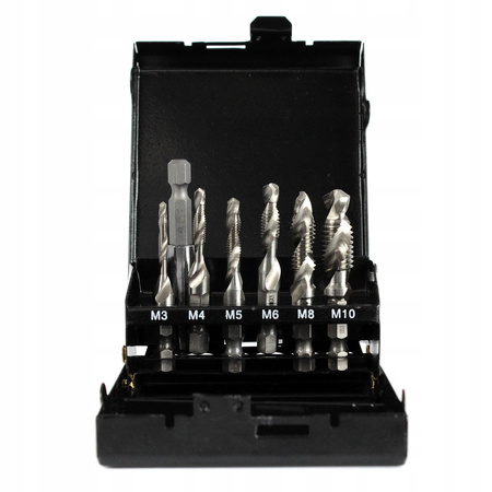 WIERTŁA GWINTUJĄCE HSS M3 - M10 GWINTOWNIKI 7 EL.