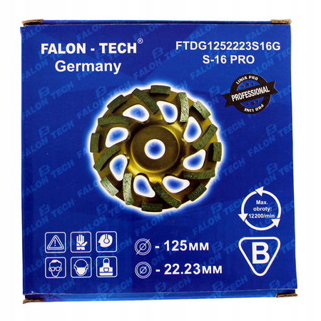 TARCZA DIAMENTOWA GARNKOWA FREZ DO SZLIFOWANIA BETONU 125 GOLD