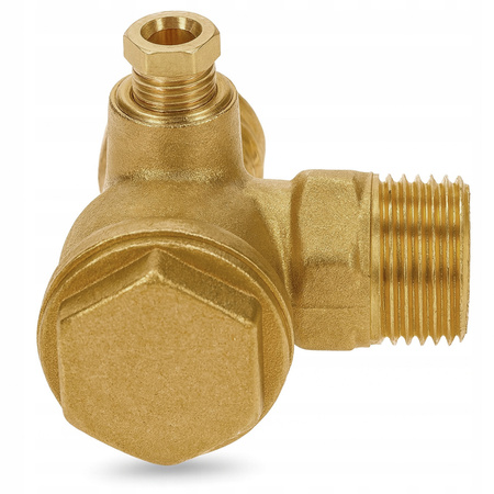 ZAWÓR ZWROTNY KOMPRESORA SPRĘŻARKI 1/2" x 1/2" x 1/8" MOSIĘŻNY SZCZELNY