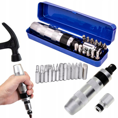 ŚRUBOKRĘT WYKRĘTAK DO POBIJANIA UDAROWY + 13 BITÓW