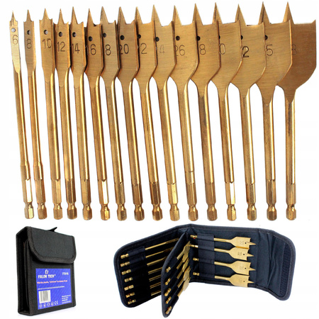 WIERTŁA ŁOPATKOWE PIÓRKOWE PŁASKIE DO DREWNA 16szt