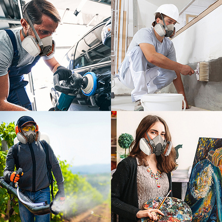 MASKA LAKIERNICZA PÓŁMASKA OCHRONNA PRZECIWPYŁOWA FILTRY WKŁADY