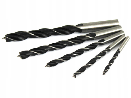 Zestaw wierteł do drewna 5 szt. wiertło 4-10 mm