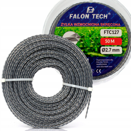 ŻYŁKA TNĄCA DO KOSY KWADRAT 2.7mm 50m SKRĘCANA