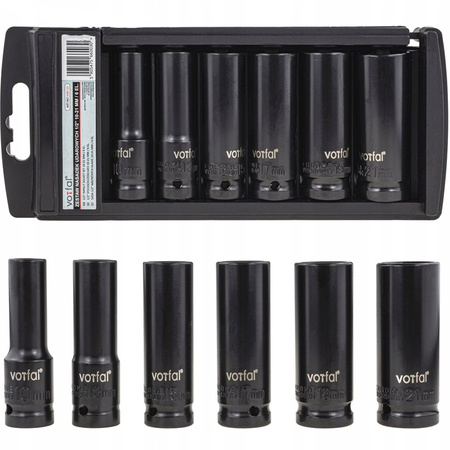 ZESTAW NASADEK UDAROWYCH 1/2" 10-21 MM DŁUGIE