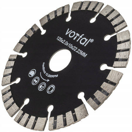 TARCZA DIAMENTOWA SEGMENT DO CIĘCIA BETONU KOSTKI TWARDY BETON 125MM 10MM