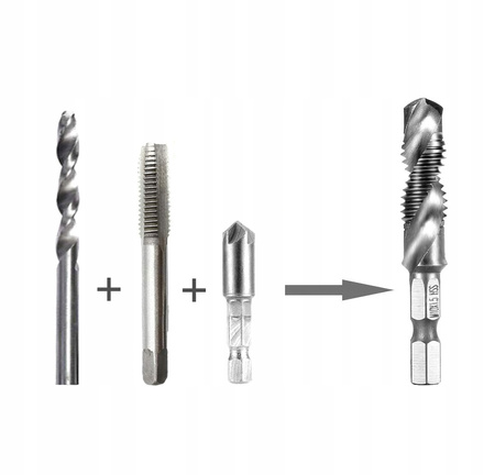 WIERTŁA GWINTUJĄCE HSS M3 - M10 GWINTOWNIKI 6 EL.