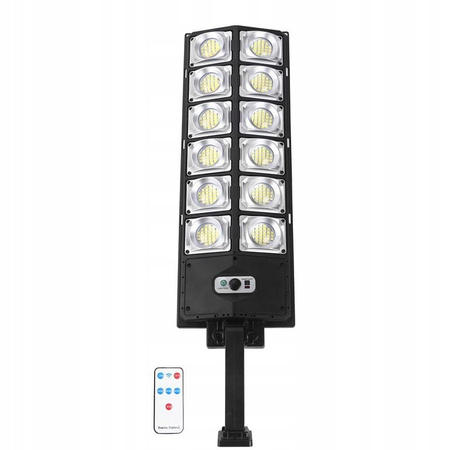 MOCNA LAMPA SOLARNA LED Z CZUJNIKIEM RUCHU ZMIERZCHU OGRODOWA ULICZNA PILOT