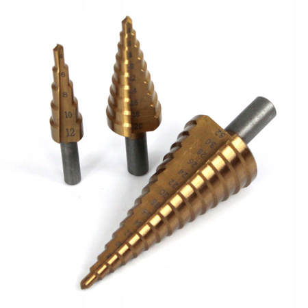 ZESTAW WIERTŁO STOPNIOWE STOŻKOWE TYTAN 4-32mm 3el