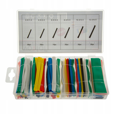 ZESTAW RUREK RURKI TERMOKURCZLIWE 196 SZTUK KOLOR