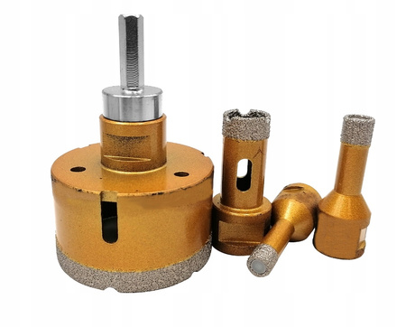 Zestaw Otwornic Diamentowych do gresu M14 6-68 mm - 11 sztuk + Adapter HEX