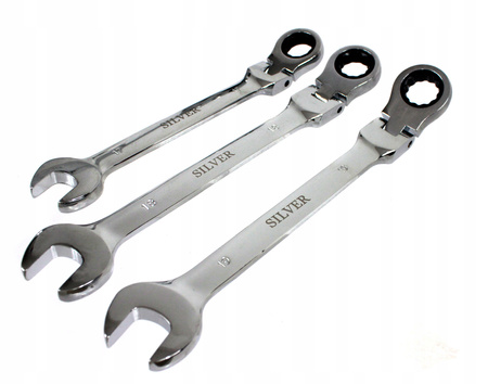 KLUCZE PŁASKO OCZKOWE Z GRZECHOTKĄ ŁAMANE 8-19mm 12 EL ZESTAW KLUCZY