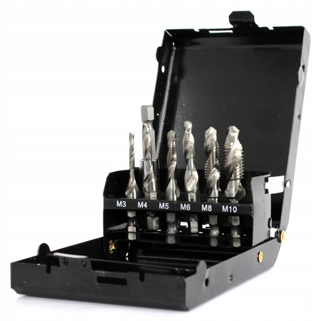 WIERTŁA GWINTUJĄCE HSS M3 - M10 GWINTOWNIKI 7 EL.