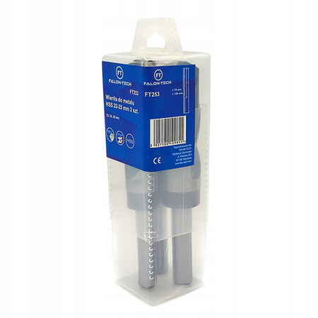 ZESTAW WIERTEŁ DO METALU STALI 22-25 mm 3 szt HSS 22 / 24 / 25 MM