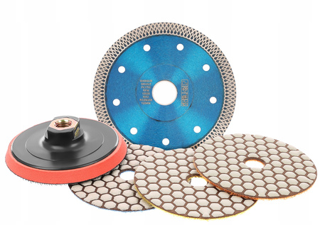ZESTAW TARCZ DIAMENTOWYCH DO CIĘCIA I SZLIFOWANIA GRESU SPIEKU